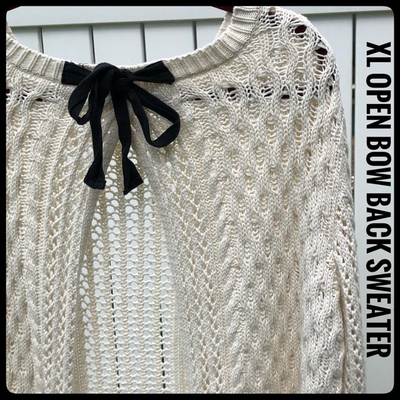 Bethany Mota Sweaters - XL open bow back sweater Bethany mota open knit